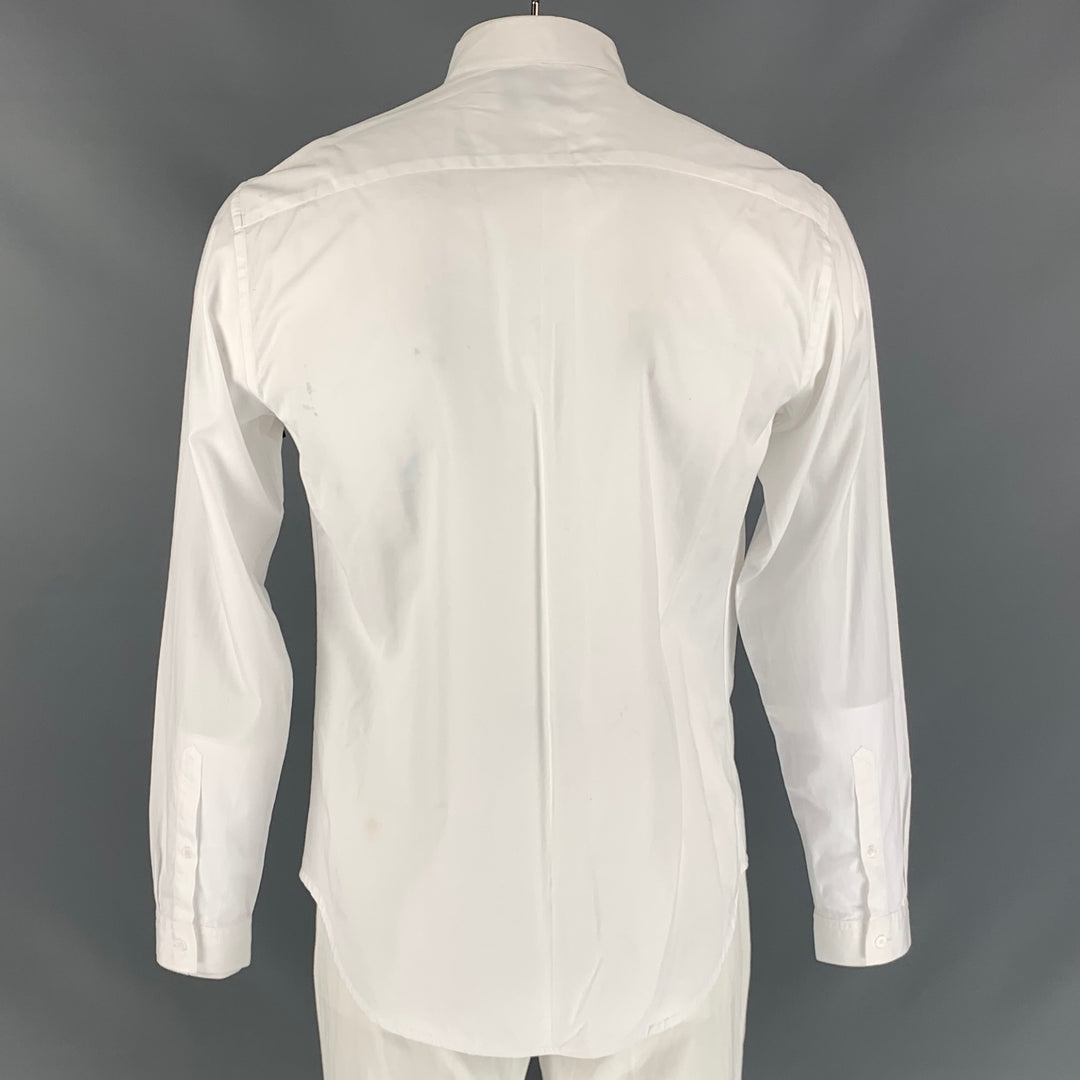 SANDRO PARIS Size M White Solid Cotton Pin Tuck Long Sleeve Shirt