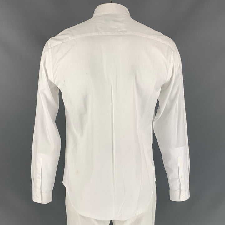 SANDRO PARIS Size M White Solid Cotton Pin Tuck Long Sleeve Shirt