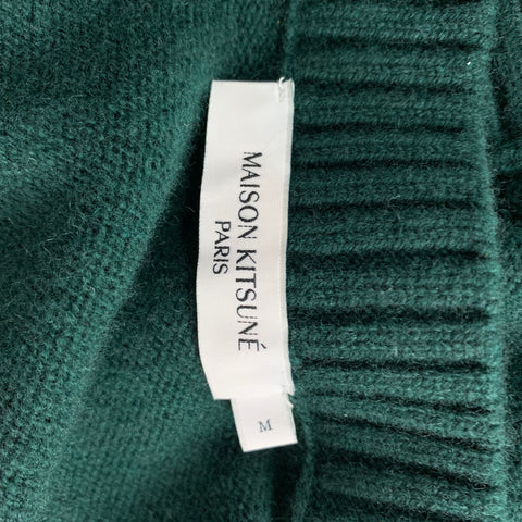 MAISON KITSUNE Automne 21 Taille M Cardigan surdimensionné à col en V en laine verte