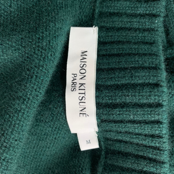 MAISON KITSUNE Otoño 21 Talla M Cárdigan extragrande de lana verde con cuello en V
