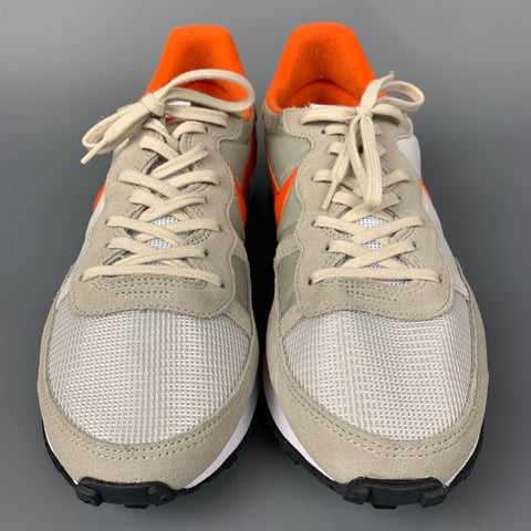 Zapatillas bajas de ante mixtas en gris claro y naranja talla 9,5 de NIKE
