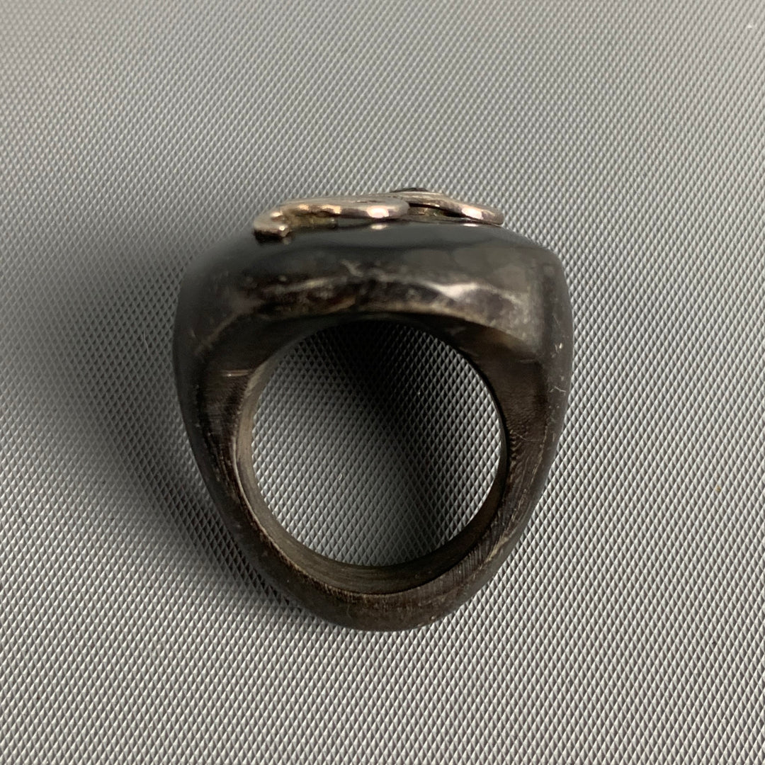 HENRY BEGUELIN Black Silver Horn Snake Ring