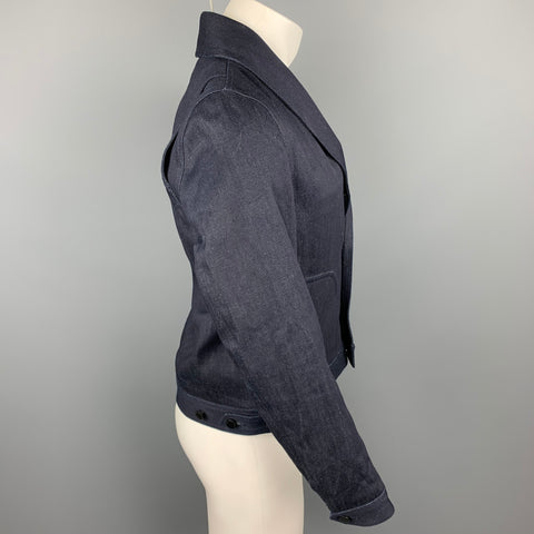 THE ARRIVALS Lykke Size S Indigo Denim Shawl Collar Jacket