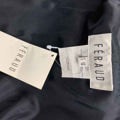 FERAUD Taille 8 Veste à simple boutonnage en cuir noir
