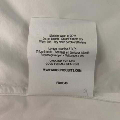 NORSE PROJECTS Taille M Chemise à manches longues boutonnée en coton uni blanc