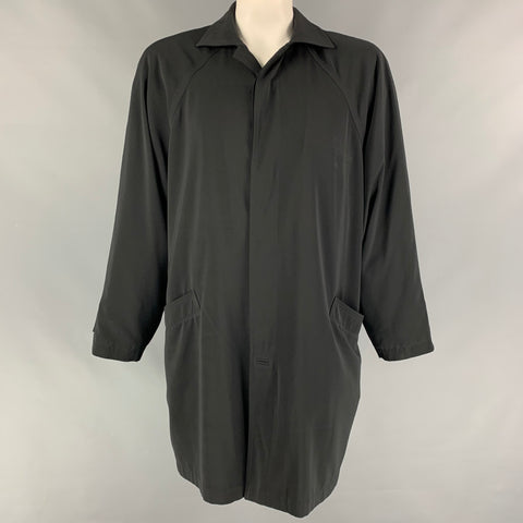 Vintage GIANNI VERSACE Talla 40 Abrigo raglán de rayón negro