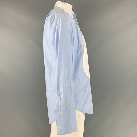 SID MASHBURN Size L Blue White Tuxedo Long Sleeve Shirt