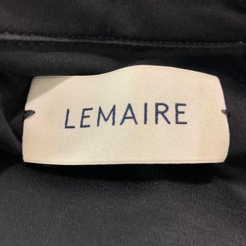 LEMAIRE Size L Black Solid Cotton Button Up Short Sleeve Shirt