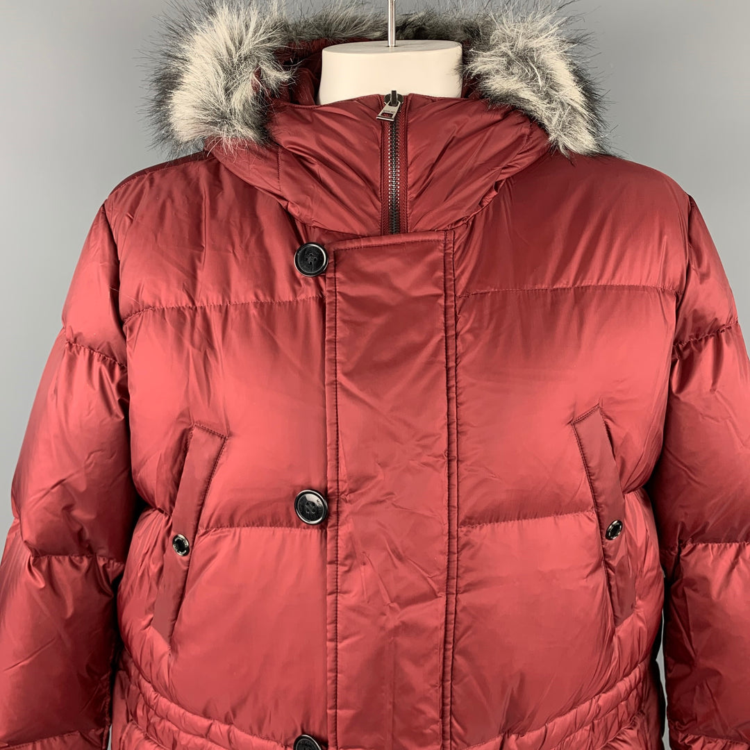 MICHAEL KORS Taille XXL Manteau rembourré en nylon matelassé bordeaux