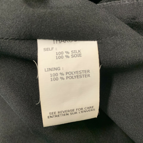 THAKOON Size M Black Silk Solid Asymmetrical Blouse