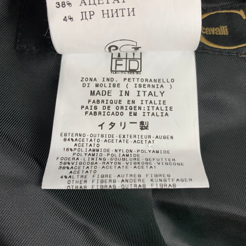 JUST CAVALLI Taille 10 Manteau en fausse fourrure mélangée en acétate texturé noir