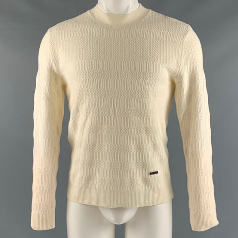 THE KOOPLES Taille M Pull à col rond en laine texturée blanc cassé en polyester