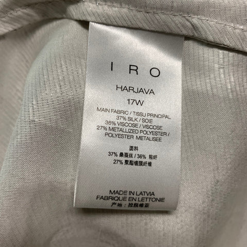 IRO Size 2 Silver Silk Blend Metallic One Shoulder Dress Top