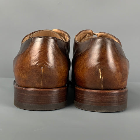 CALZOLERIA HARRIS Size 10 Brown Antique Leather Lace Up Shoes