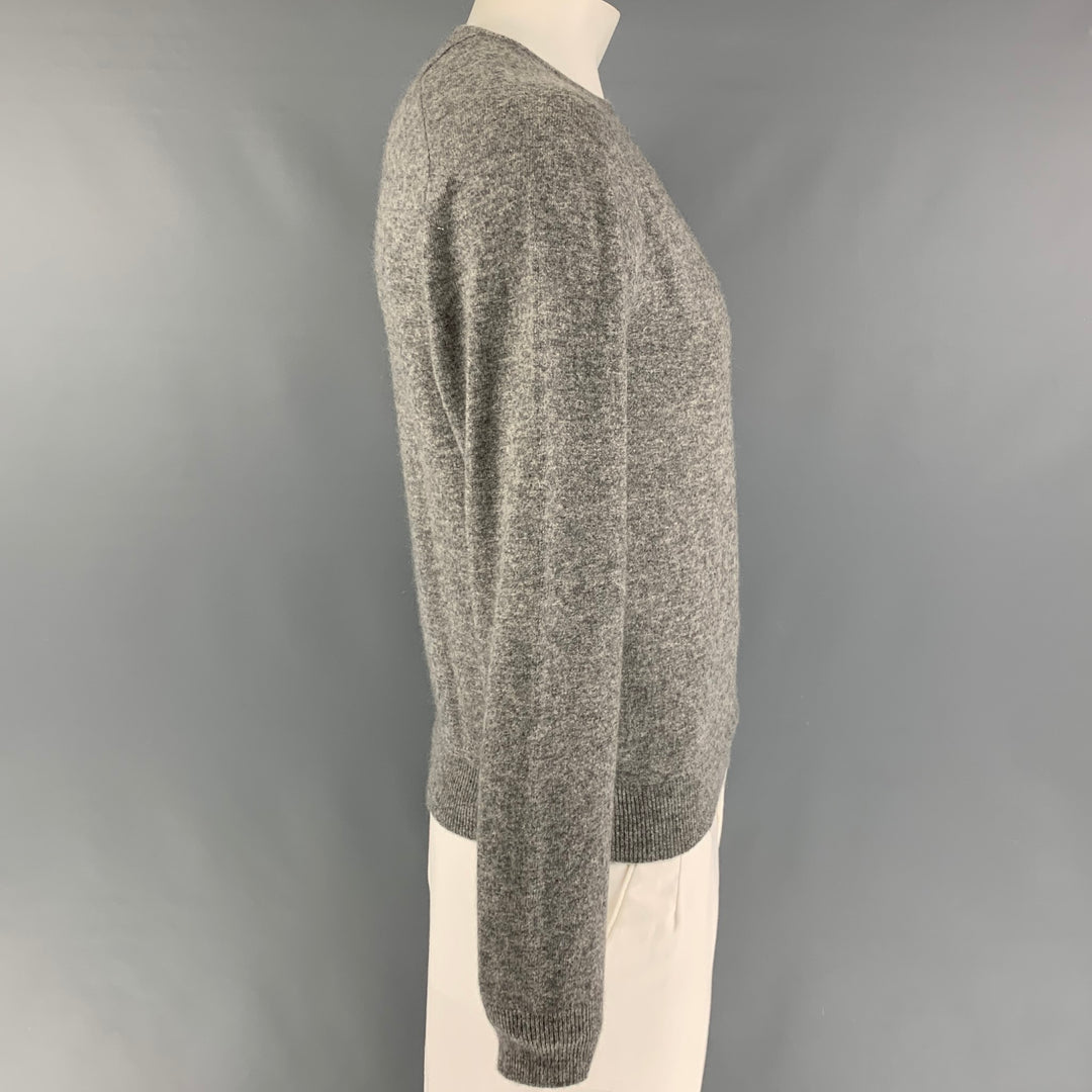 BALENCIAGA Size L Grey Lana Wool Cashmere Crew-Neck Pullover