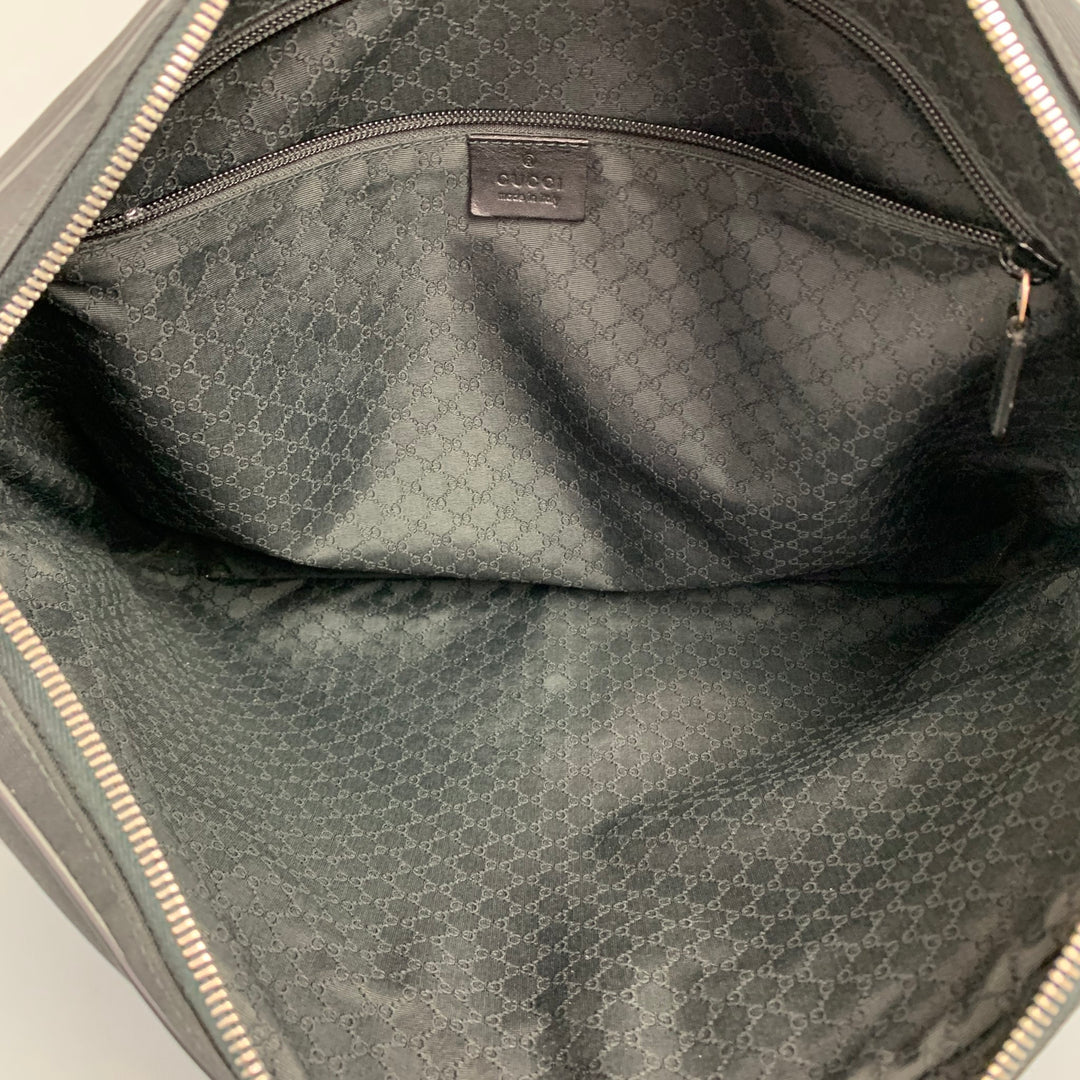 Vintage GUCCI Black Canvas Leather Trim Messenger Bag