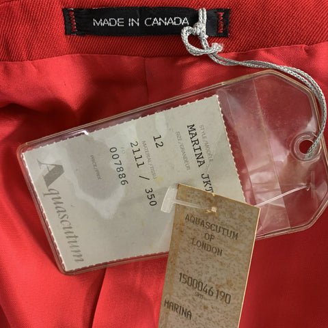 AQUASCUTUM Size 12  Red  Wool Double Brested Blazer