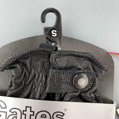GATES Size S Black Perforated Deadstock Biker Gloves