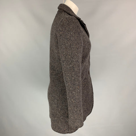 LANA BILZERIAN Size M Brown Heather Wool / Cashmere Coat