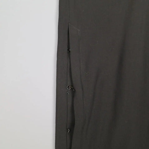 ANN DEMEULEMEESTER Size 8 Black Viscose/Wool Hook Eye Slit Dress Pants ANN DEMEULEMEESTER
