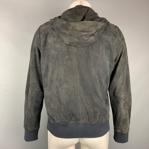 PAUL SMITH JEANS Size M Charcoal Suede Zip Up Jacket