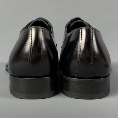 PAUL SMITH Size 9.5 Black Leather Cap Toe Shoes