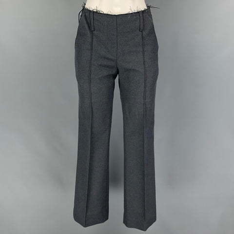 ROKH Taille S Pantalon habillé en sergé gris à bords bruts