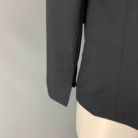 HELMUT LANG Size 2 Black Virgin Wool Peak Lapel Jacket