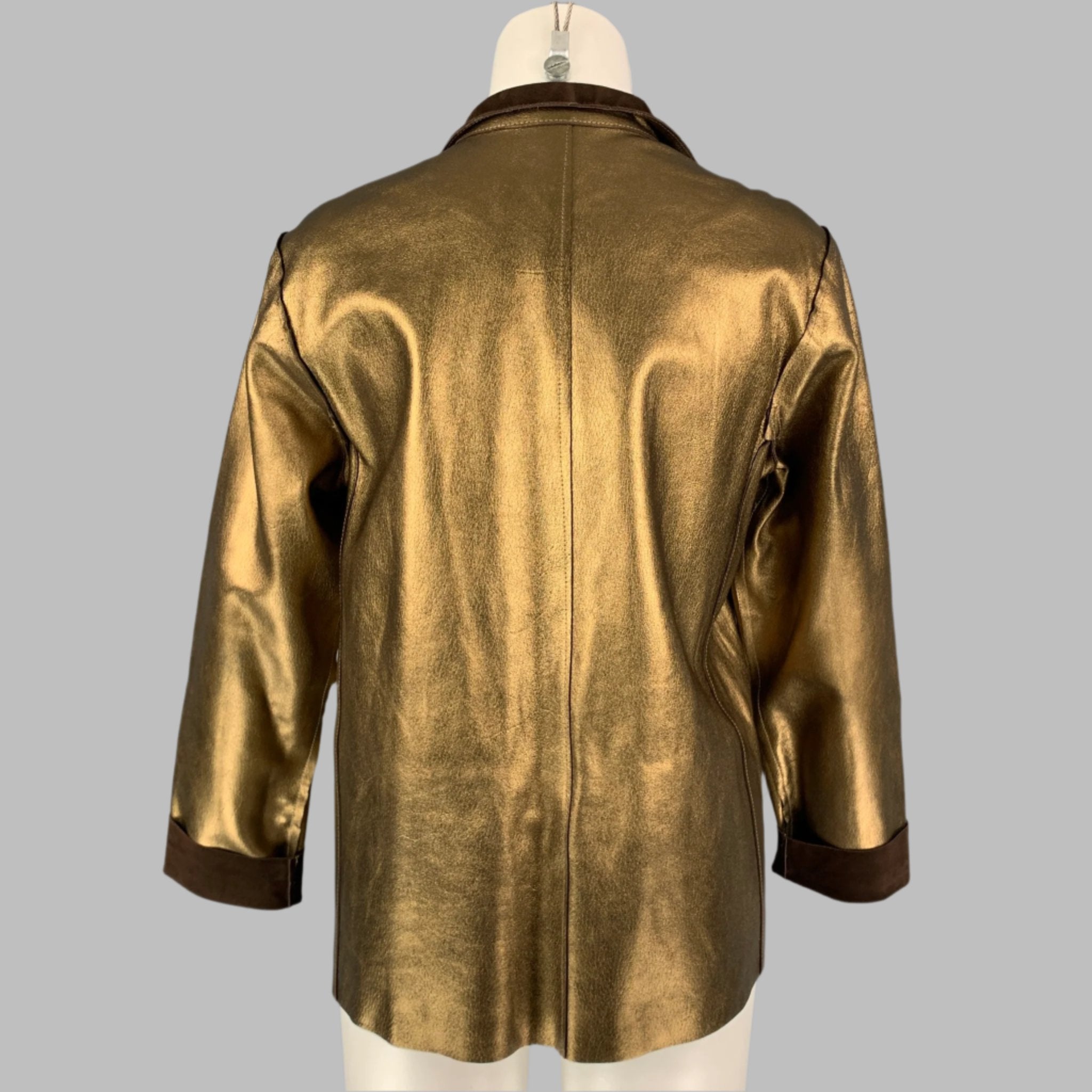 YVES SAINT LAURENT by TOM FORD Size L Gold & Brown Leather
