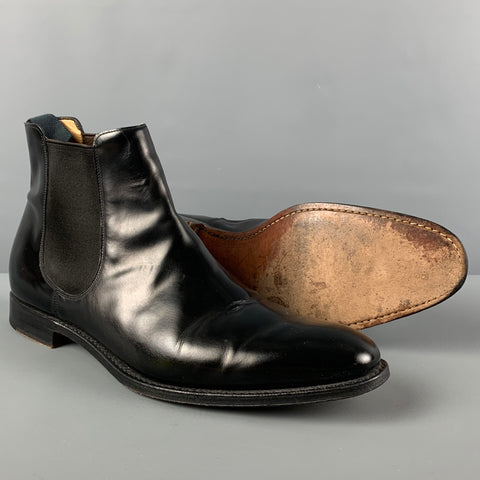 CHURCH'S Size 12 Black Leather Pull On Boots