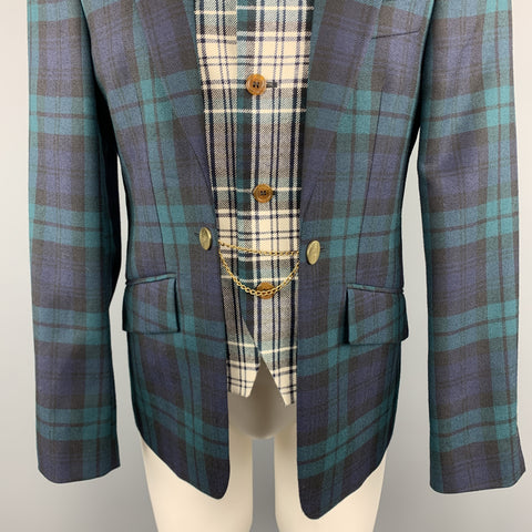 VIVIENNE WESTWOOD Size 40 Plaid Blackwatch Wool Vest Layer Sport Coat