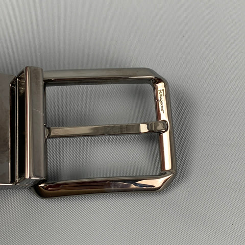 SALVATORE FERRAGAMO Size 40 Tan Black Two Tone Leather Reversible Belt