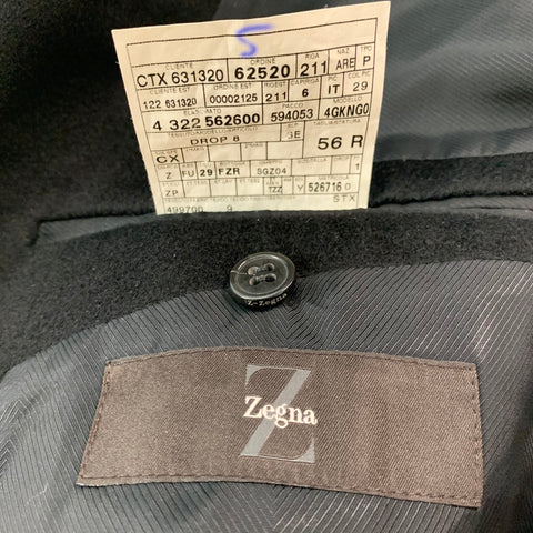 Z ZEGNA Size 46 Black Cashmere Double Breasted Coat