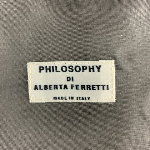 PHILOSOPHY di ALBERTA FERRETTI Size 8 Charcoal Wool High Gathered Collar Jacket