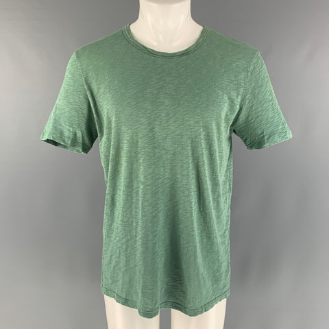 THEORY Size M Green Heather Cotton Short Sleeve T-shirt
