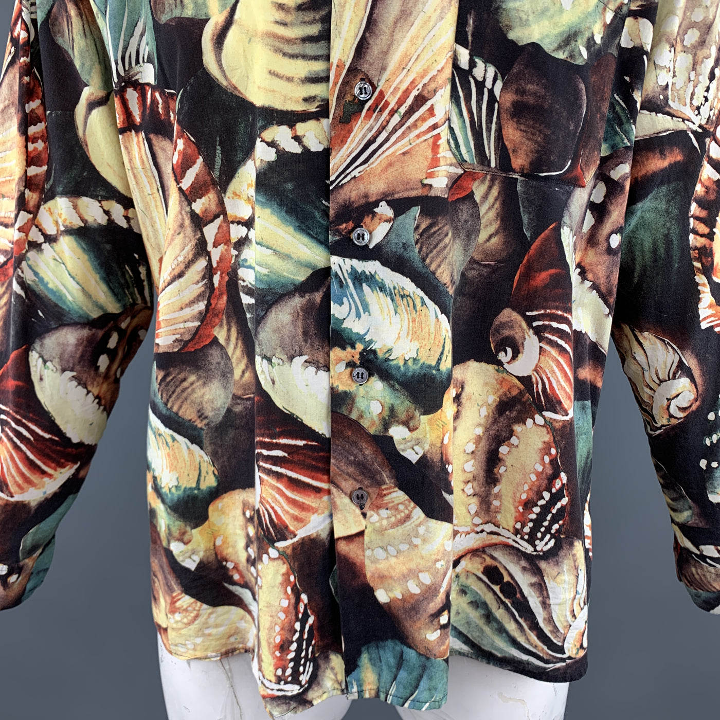 PAUL SMITH Size XL Print Multi-Color Cotton Button Up Long Sleeve Shirt