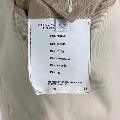 MIU MIU Talla 42 Abrigo deportivo de algodón beige con un solo botón