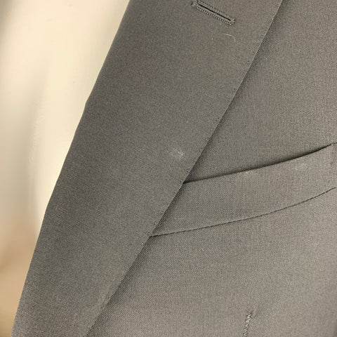 LANVIN Size 36 Black Wool Mohair Notch Lapel Sport Coat