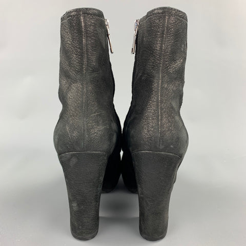 PRADA SPORT Talla 7.5 Botines de cuero negro