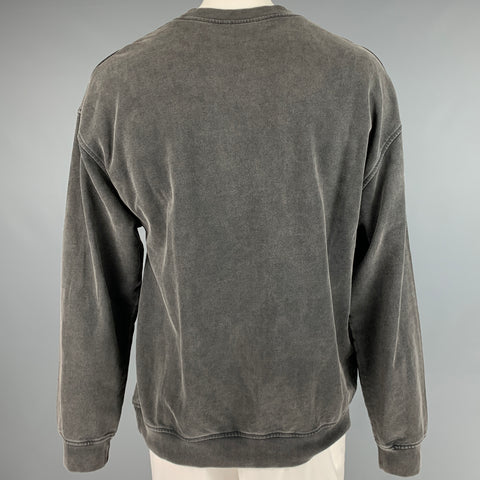 CARNE BOLLENTE Size XXL Black Graphic Cotton Crew-Neck Sweatshirt