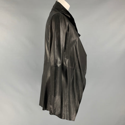 PEACHOO+KREJBERG Taille M Veste en cuir d’agneau noir