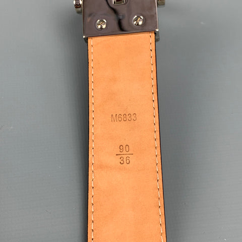 LOUIS VUITTON Size 36 Black Epi Leather Belt