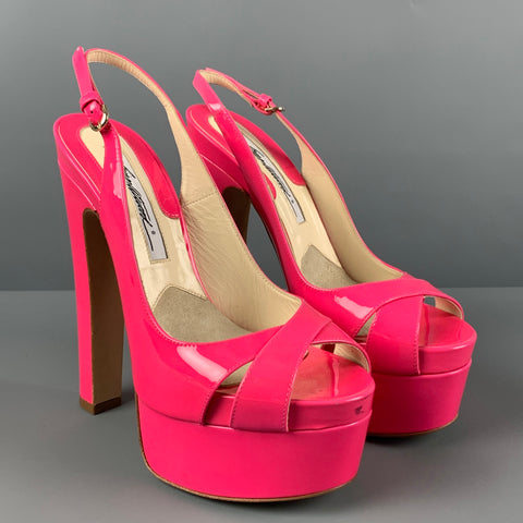 BRIAN ATWOOD Talla 7.5 Sandalias de plataforma de charol rosa