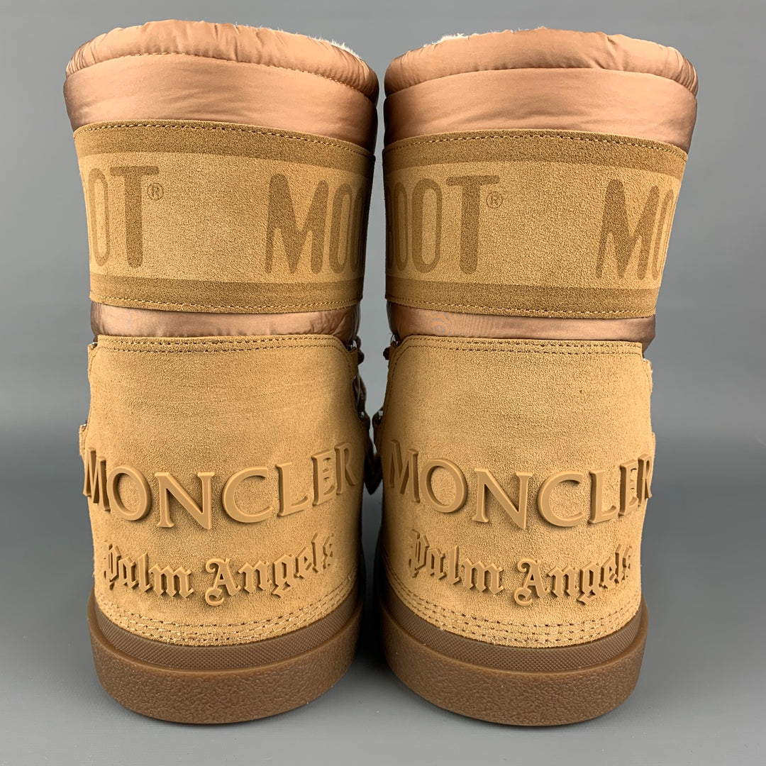 MONCLER GENIUS x PALM ANGELS Collection Size 6 Tan Suede Pull On Moon Boots