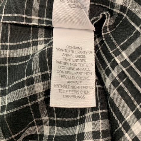 PAUL SMITH Size M Black White Plaid Cotton Long Sleeve Shirt