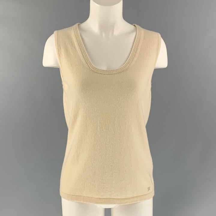 ESCADA Size M Cream Cashmere Pullover