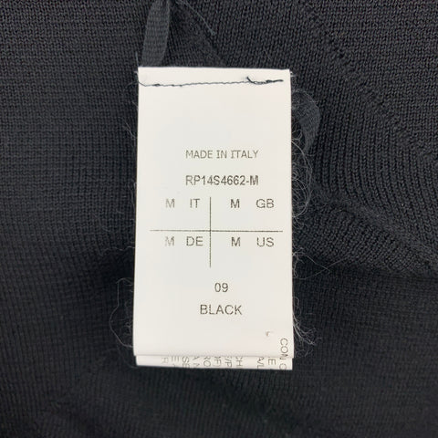 RICK OWENS VICIOUS S/S 14 Size M Black Knitted Virgin Wool Asymmetrical Cardigan