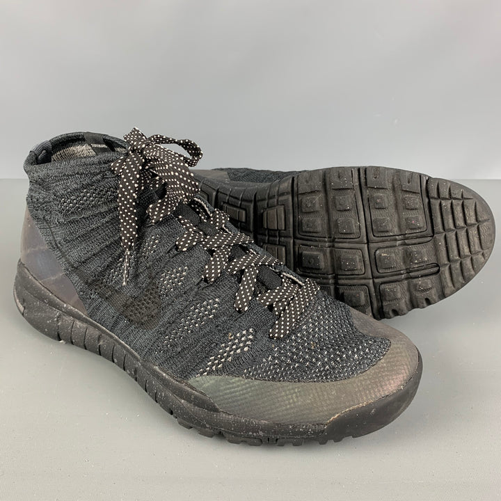 Zapatillas altas NIKE talla 9,5 de acrílico negro y gris