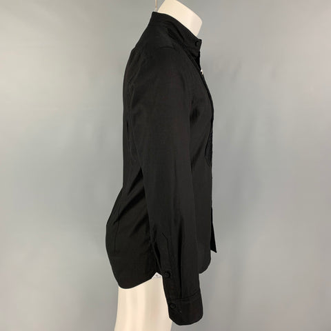 TAGLIATORE Size M Black Cotton Button Up Long Sleeve Shirt