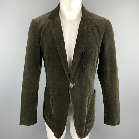 PS by PAUL SMITH Size M Forest Green Corduroy Notch Lapel Sport Coat